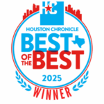 Houston Chronicle Best of the Best 2025 Winner badge for Design Tech Homes