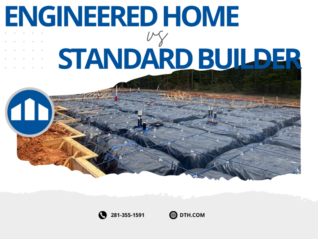 Engineered home vs standard builder home foundation comparison in Houston