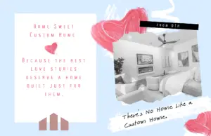 Finished custom home interior in Texas with Valentine’s Day message “There’s No Home Like a Custom Home” by Design Tech Homes.