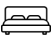 Simple black bed icon symbol on white background