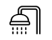 Simple black shower icon symbol on white background